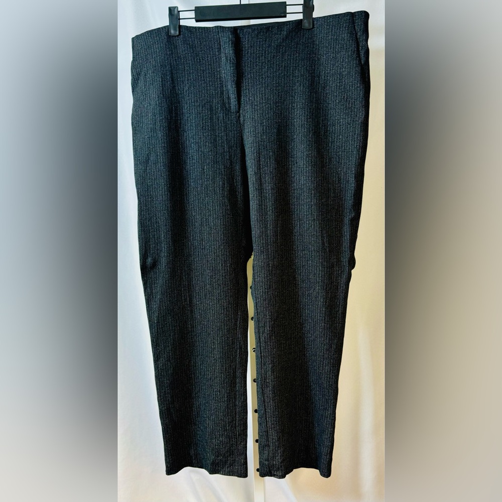 Amanda & Chelsea Black & Gray Stretch Patterned‎  Straight Leg Trousers Sz 16W